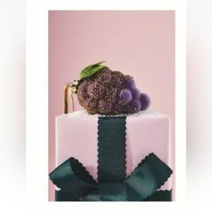 Anthropologie Purple Grapes Beaded Christmas Tree Ornament New Holiday Anthro